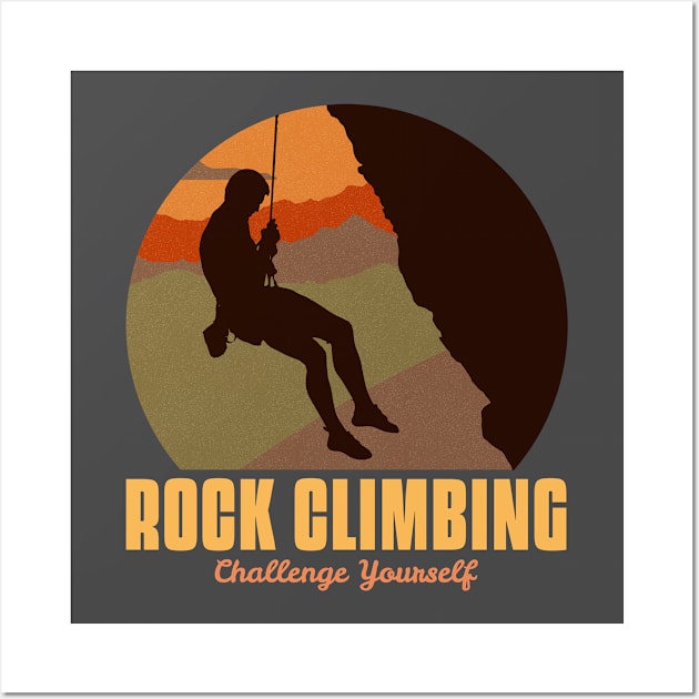 Rock Climbing Wall Art by Tip Top Tee's